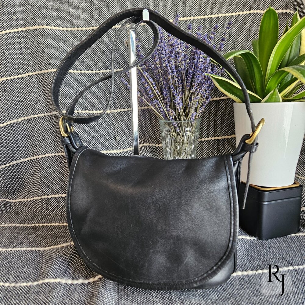 Coach 4150 Fletcher Bag – Vintage Black Leather Crossbody (1998 Costa Rica)